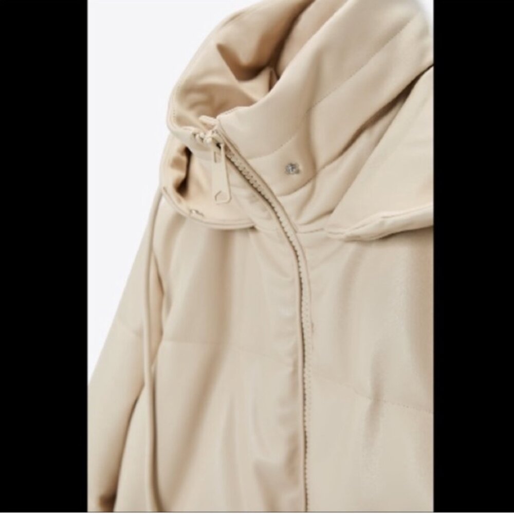 ZARA FAUX LEATHER PUFFER COAT NWT - Picture 9 of 10